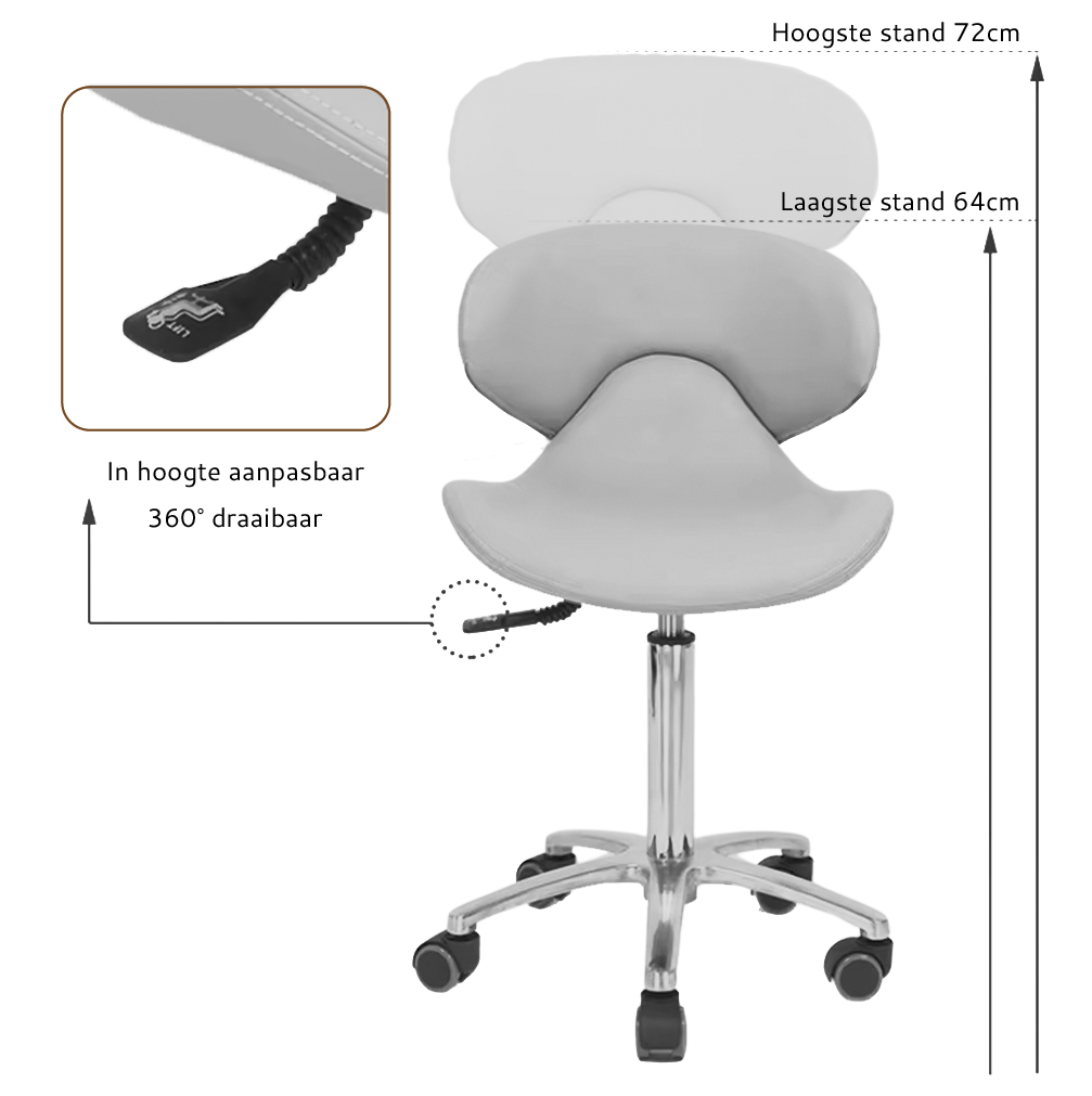 Verstelbare tabouret Julia